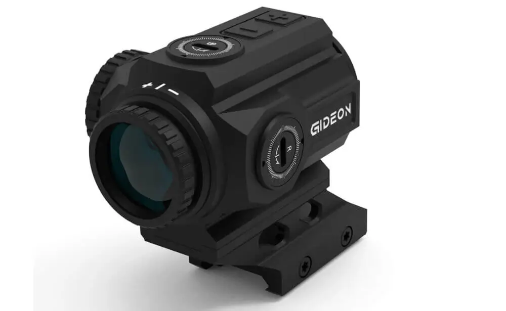 Close up view of the Gideon Optics Advocate prism scope