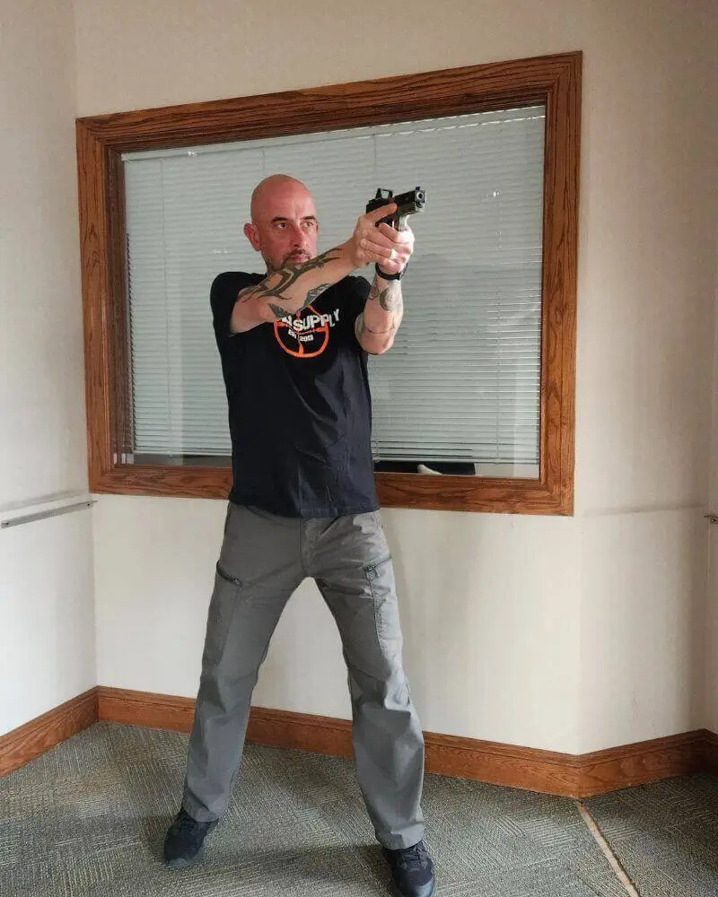 image-8 - Premier Gun Parts And Accessories | JSD Supply Demonstration of weaver shooting stance