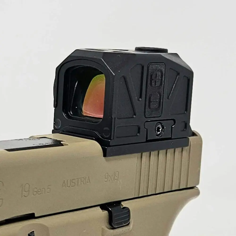 Glock 19 with a Gideon Optics Mediator mounted using an MOS to ACRO adapter plate