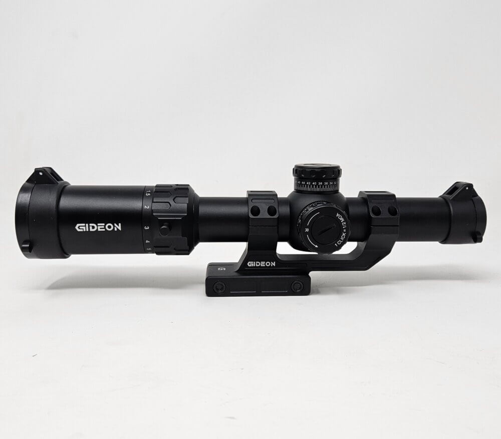 Side view of Gideon Optics Guardian LPVO mounted to 30mm mount