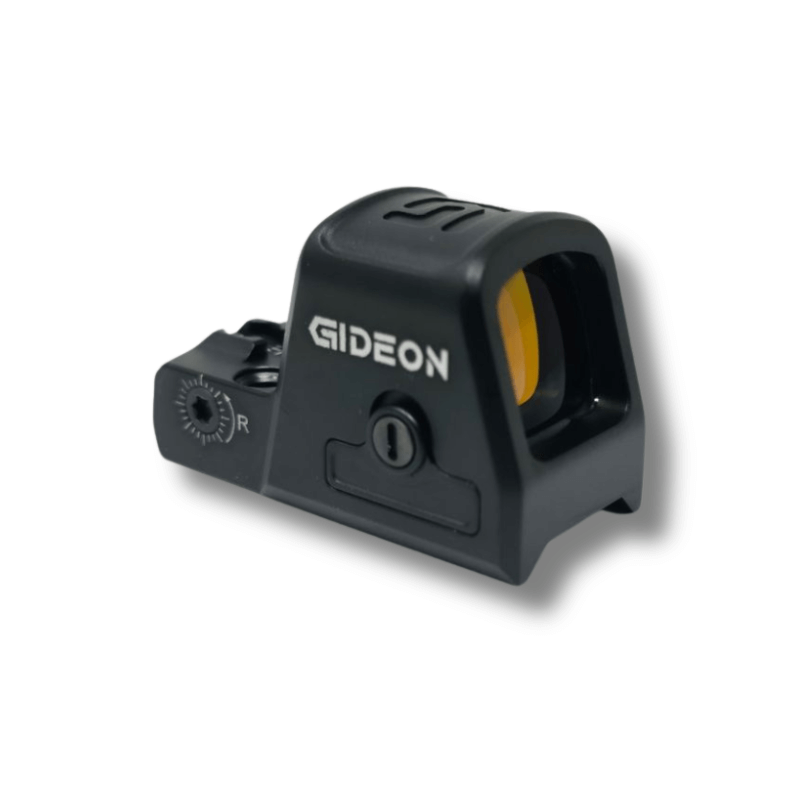 Angled view of Gideon Optics Pebble Reflex Sight
